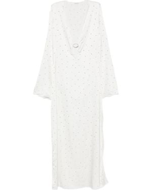 Oséree Crystal-Embellished Ring-Detail Maxi Dress - White