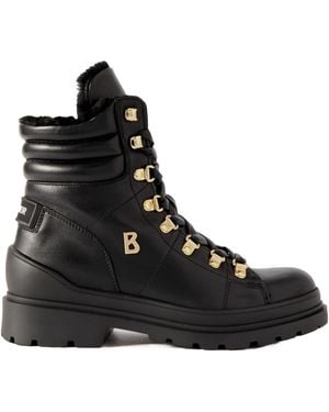 Bogner St. Moritz 9 Shearling-Lined Leather Ankle Boots - Black