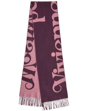 Vivienne Westwood Two-Tone Woven Scarf - Purple