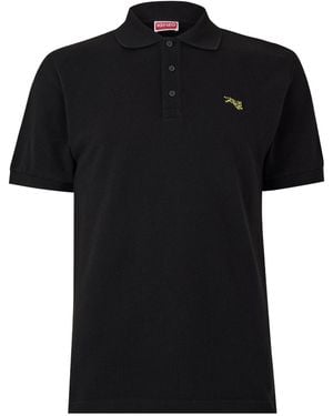 KENZO Solid Short-Sleeve Polo Shirt - Black