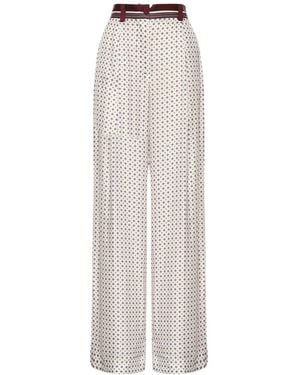 Pinko Geometric Wide-Leg Pants - White