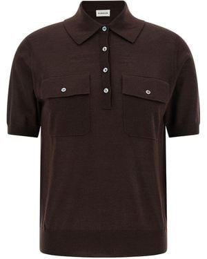 P.A.R.O.S.H. Short-Sleeved Knitted Polo Shirt - Black