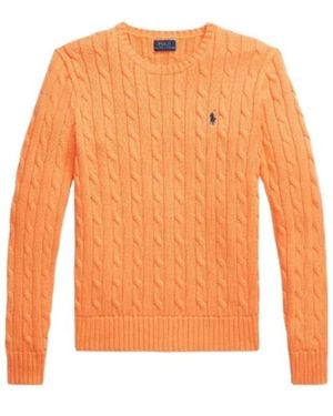 Polo Ralph Lauren Cable-Knit Crew-Neck Sweater - Orange