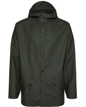 Rains Hooded Long-Sleeved Raincoat - Green