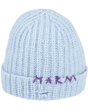 Marni Wool Knitted Cap - Blue