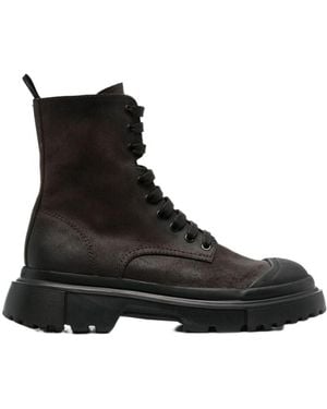 Hogan Anfibio Lace-Up Ankle Boots - Black