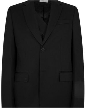 Off-White c/o Virgil Abloh Embroidered Wool Long Sleeve Blazer - Black