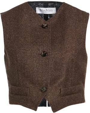 Max Mara Two-Tone Wool Waistcoat - Brown