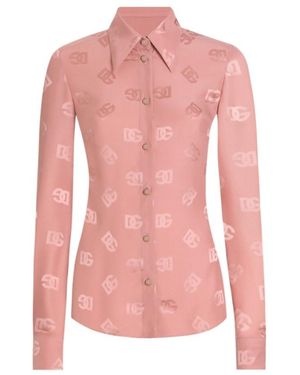 Dolce & Gabbana Logo-Jacquard Shirt - Pink