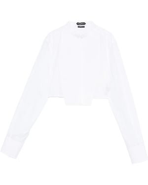 Tom Ford Long Sleeve Cropped Shirt - White