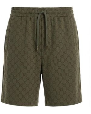 Gucci Gg Jersey Jacquard Shorts - Green