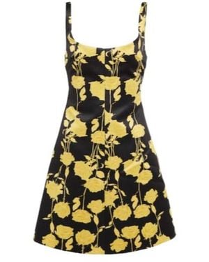 Emilia Wickstead Talia Floral Taffeta Faille Minidress - Yellow