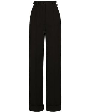 Dolce & Gabbana Wide-Leg Pants - Black