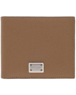 Dolce & Gabbana Logo Plaque Bi-Fold Wallet - Brown