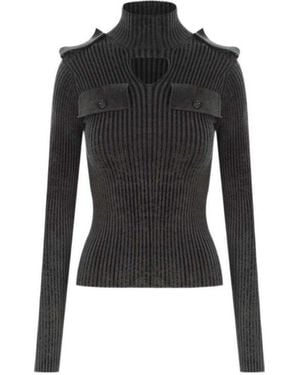 Bottega Veneta Rib-Knitted Cut-Out Jumper - Black
