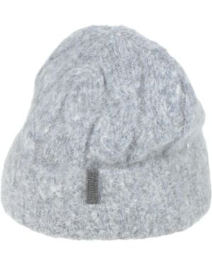 Brunello Cucinelli Heathered Decorative Knitted Hat - Gray