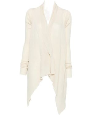 Rick Owens Asymmetric Draped Cardigan - White