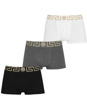 Versace Logo Briefs Three-Pack - White
