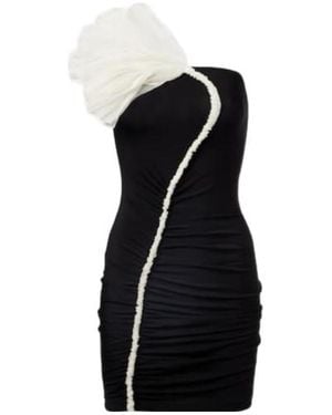 Nensi Dojaka Asymmetrical Mini Dress - Black