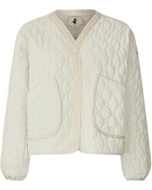 Save The Duck Wave-Quilted Jacket - White