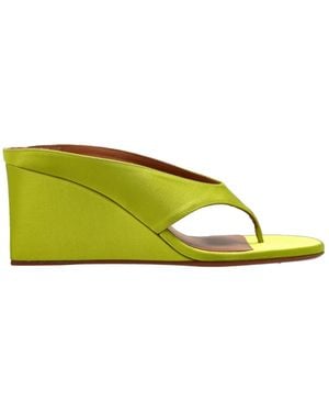 Alaïa Cube Thong Wedge Mules - Yellow
