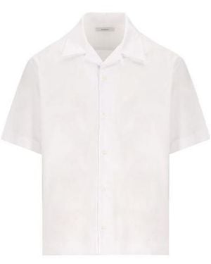 Givenchy Paris Logo Zigzag Stitching Short-Sleeved Shirt - White
