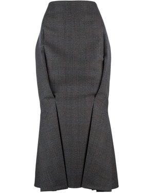 Prada Wool Flared Skirt - Grey
