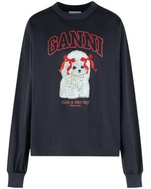 Ganni Poodle Long-Sleeved Sweatshirt - Blue