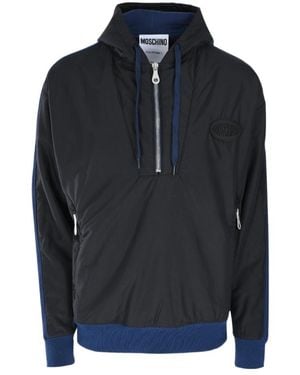 Moschino Colour-Block Hooded Jacket - Blue