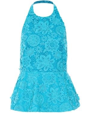 Essentiel Antwerp Jarot Embroidered Halter Top - Blue