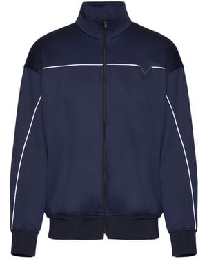 Valentino Zip-Up High Neck Jacket - Blue