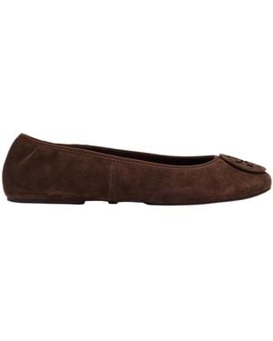 Tory Burch Suede Ballet Flats - Brown