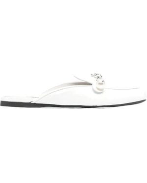 Miu Miu Chain-Link Slippers - White