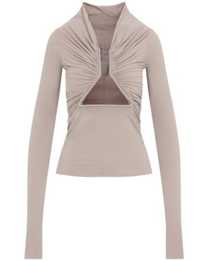 Rick Owens Cut-Out Gathered Top - White