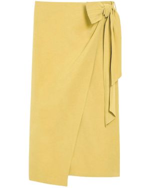 Max Mara Tequila Asymmetric Midi Skirt - Yellow