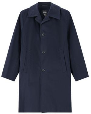 BOSS Boss Long Sleeved Buttoned Coat - Blue
