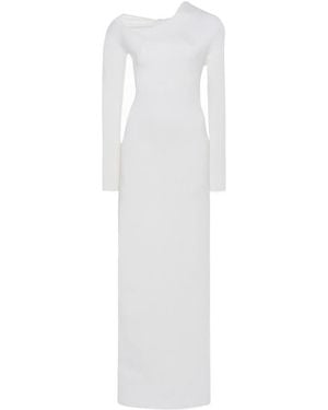The Row Cut Stretch Crepe Medium-Length Dress - White