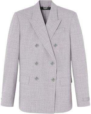 Versace Double-Breasted Tailored Blazer - Grey