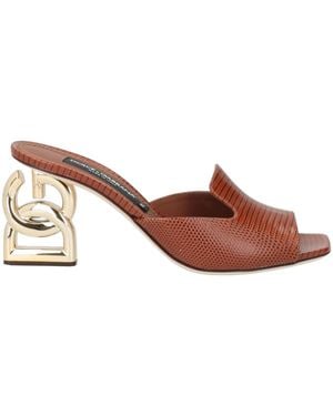 Dolce & Gabbana Solid Color Sandals - Brown