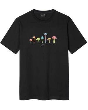 Paul Smith Ps Paul Smith Mushroom Print T-Shirt - Black