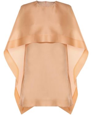 Alberta Ferretti Cape Overlay Dress - Natural