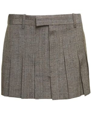 Bottega Veneta Mini Pleated Skirt - Grey