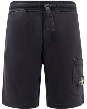 Stone Island Compass Patch Drawstring Shorts - Blue