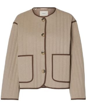 SELECTED Long-Sleeved Single-Breasted Jacket - Natural