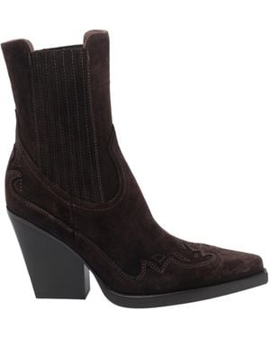 Paris Texas Dallas Embroidered Ankle Boots - Black