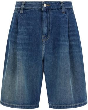 Carhartt Alta Pleated Denim Shorts - Blue