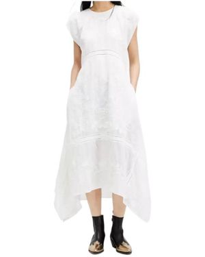 AllSaints Gianna Embroidered Midi Dress - White