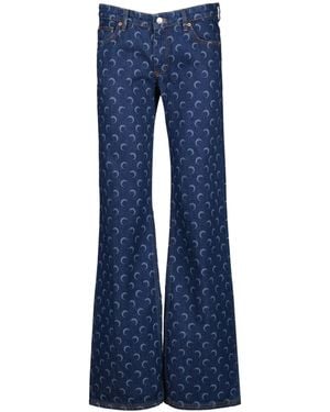 Marine Serre Moon Print Bootcut Jeans - Blue