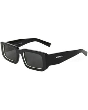 Prada Acetate Rectangular Sunglasses - White