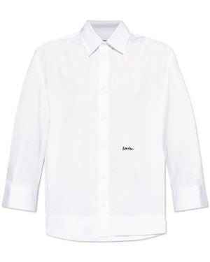 DSquared² Logo Embroidered Long Sleeved Shirt - White